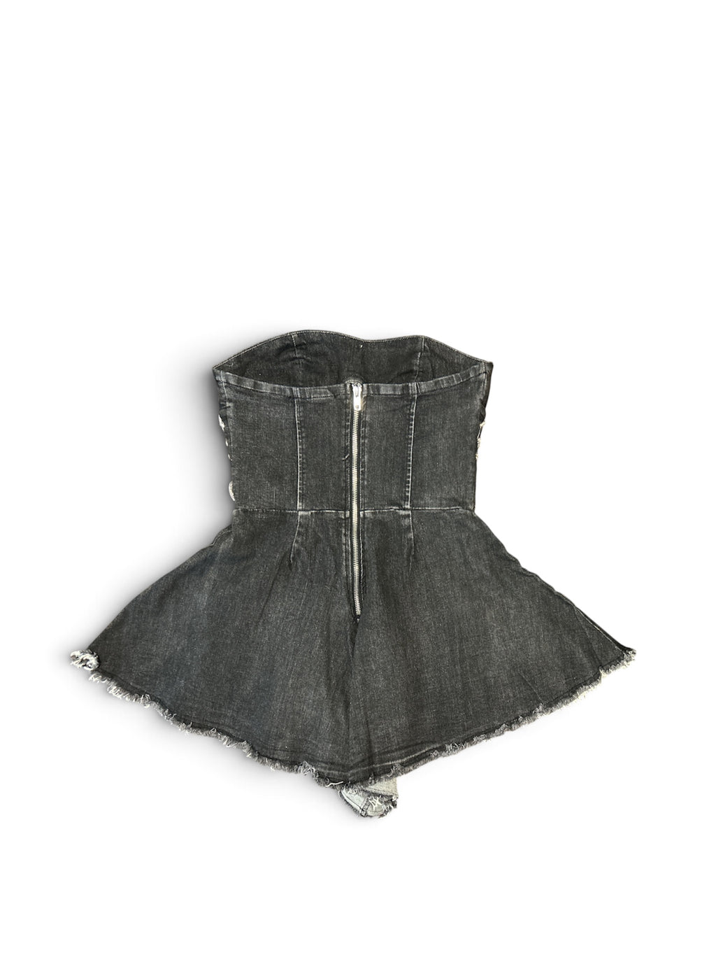 Rhinestone Vaquera Denim Romper