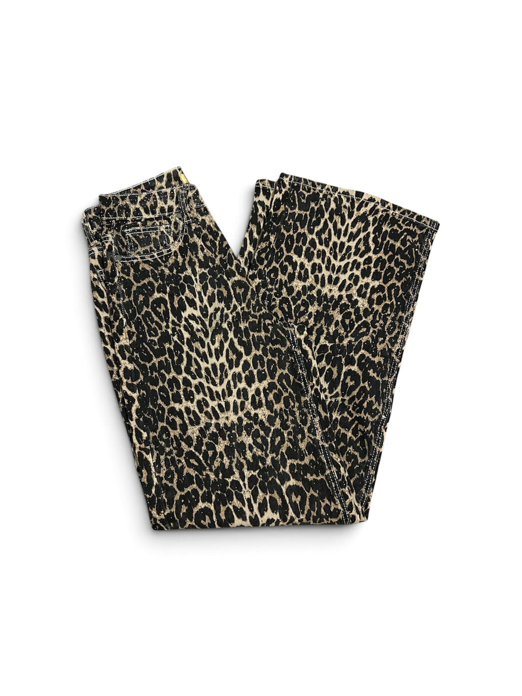 Bella Wild Jeans - Wide Leg Crystals Leopard