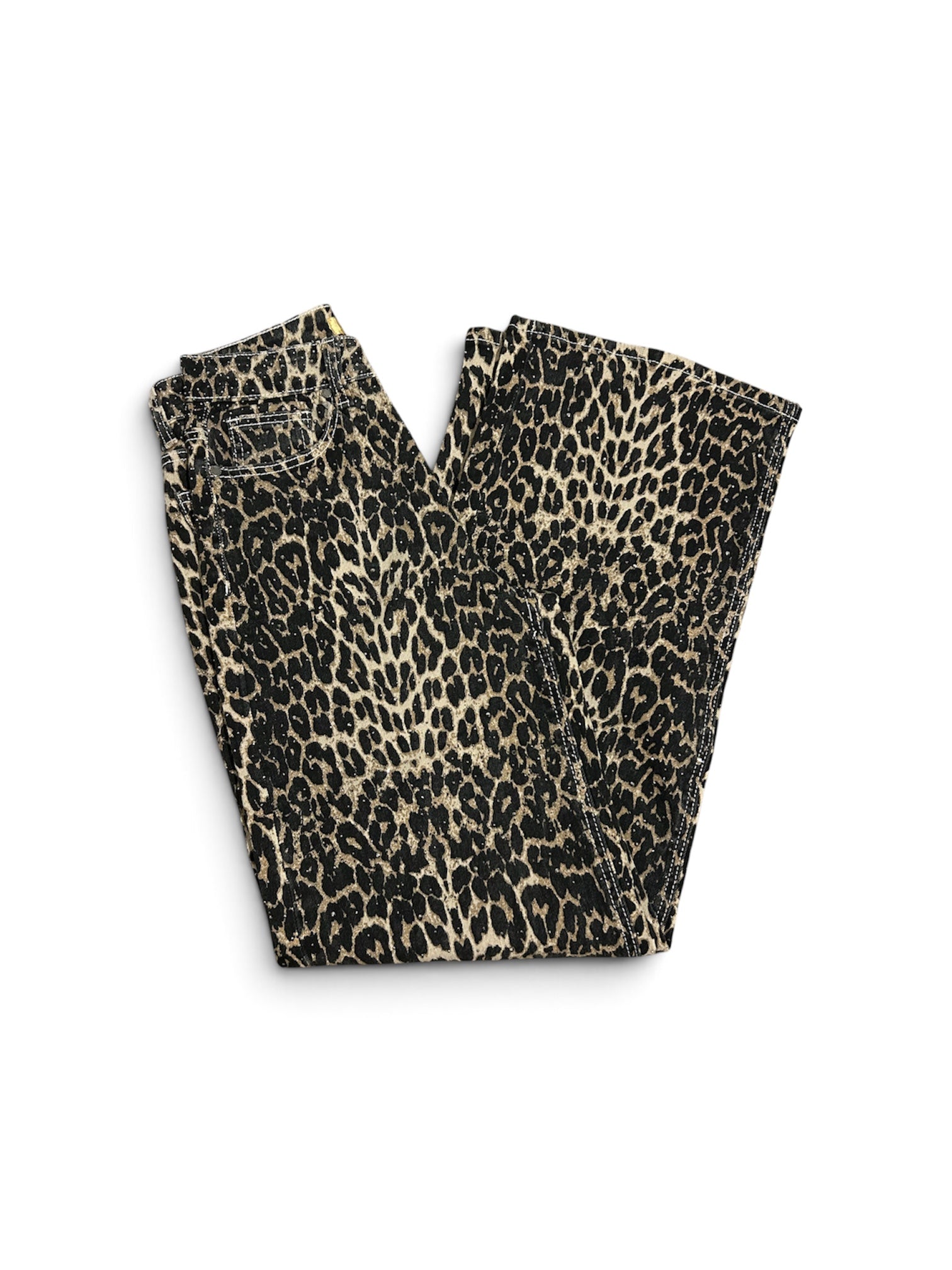 Bella Wild Jeans - Wide Leg Crystals Leopard