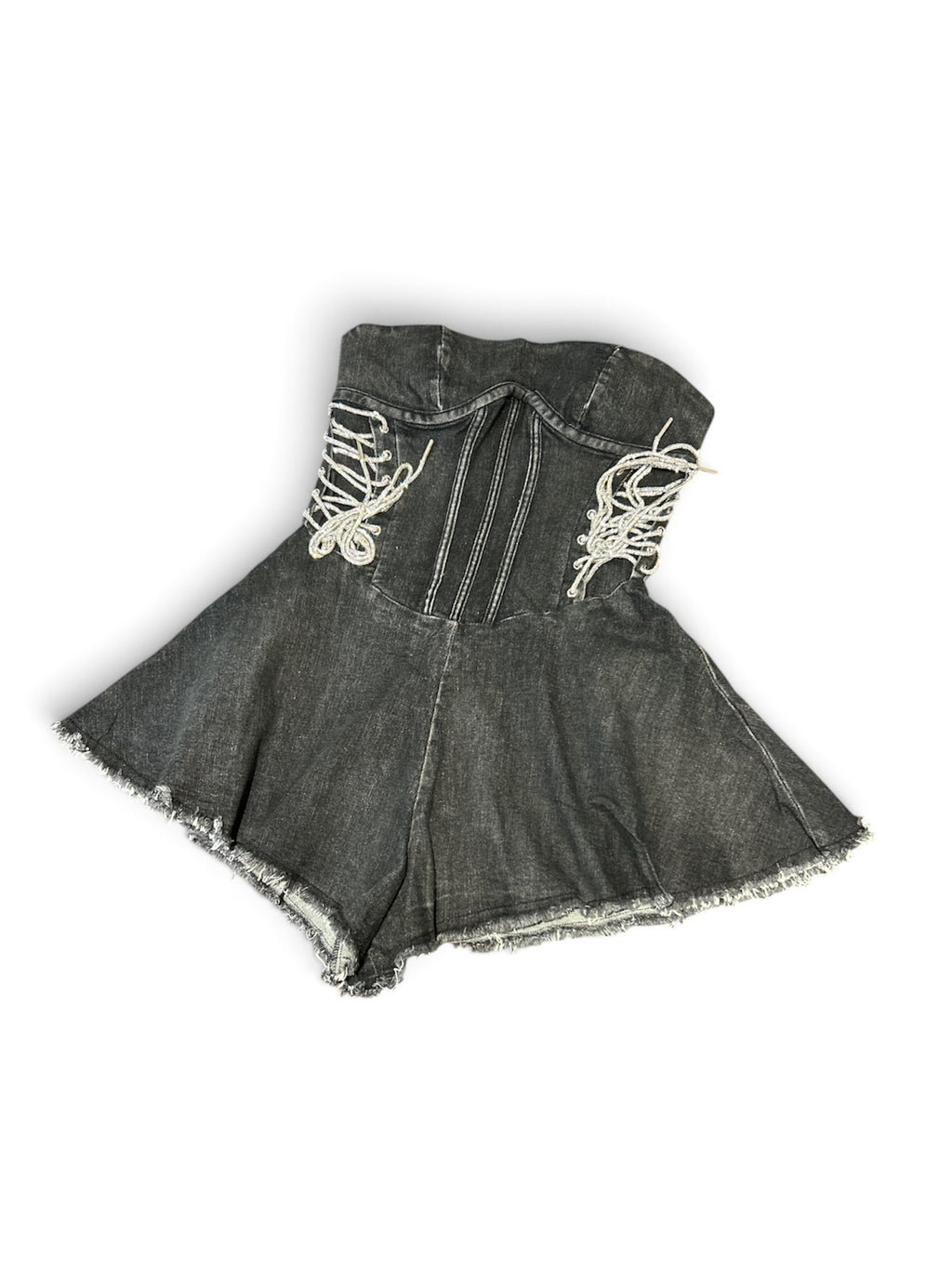 Rhinestone Vaquera Denim Romper